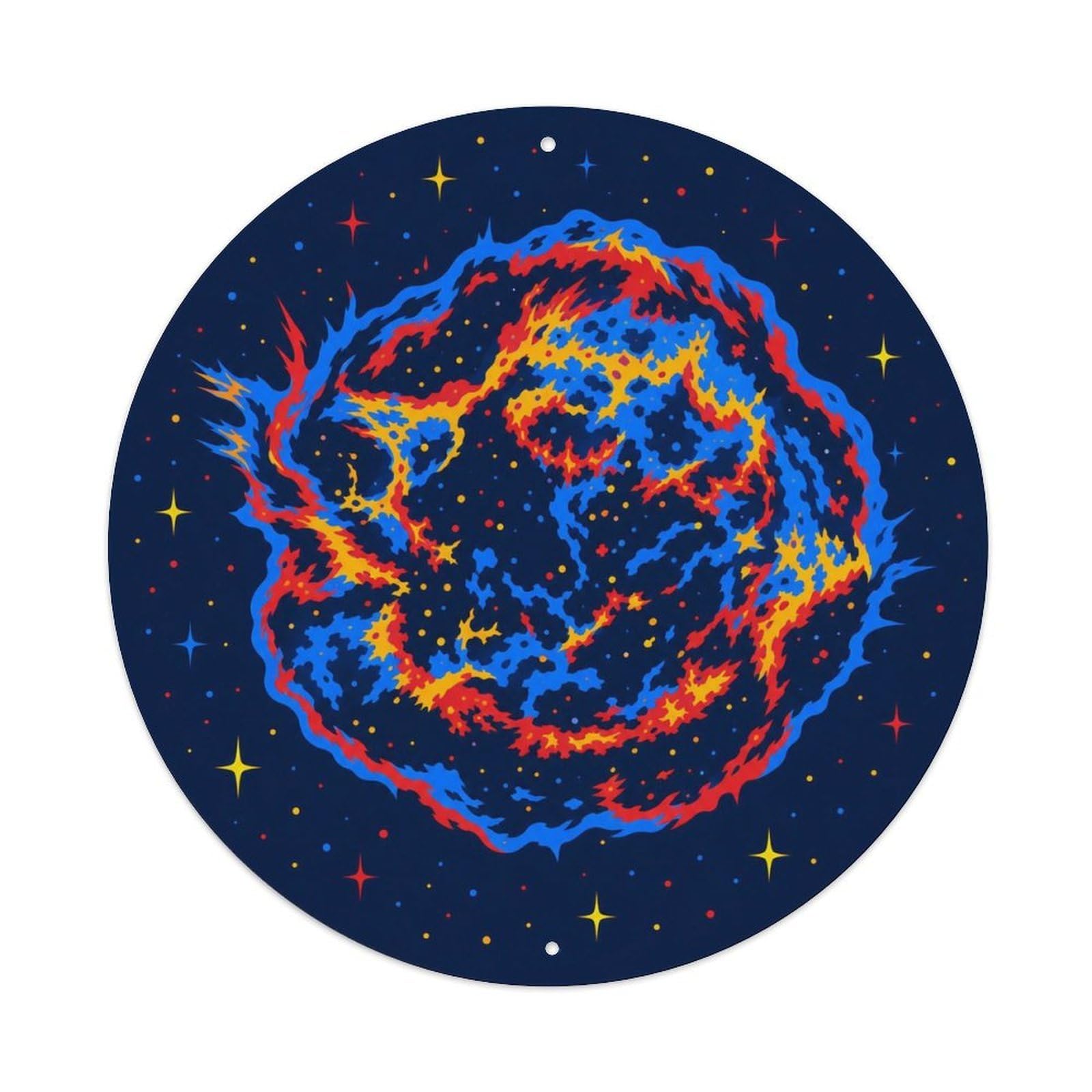 Astronomy Cassiopeia A Supernova Remnant Cosmos Galaxy Metal Tin Sign Plaque Wall Decor for Cafe, Man Cave, Club Bar, Office, Home Garden Round Metal Poster 8x8Inch