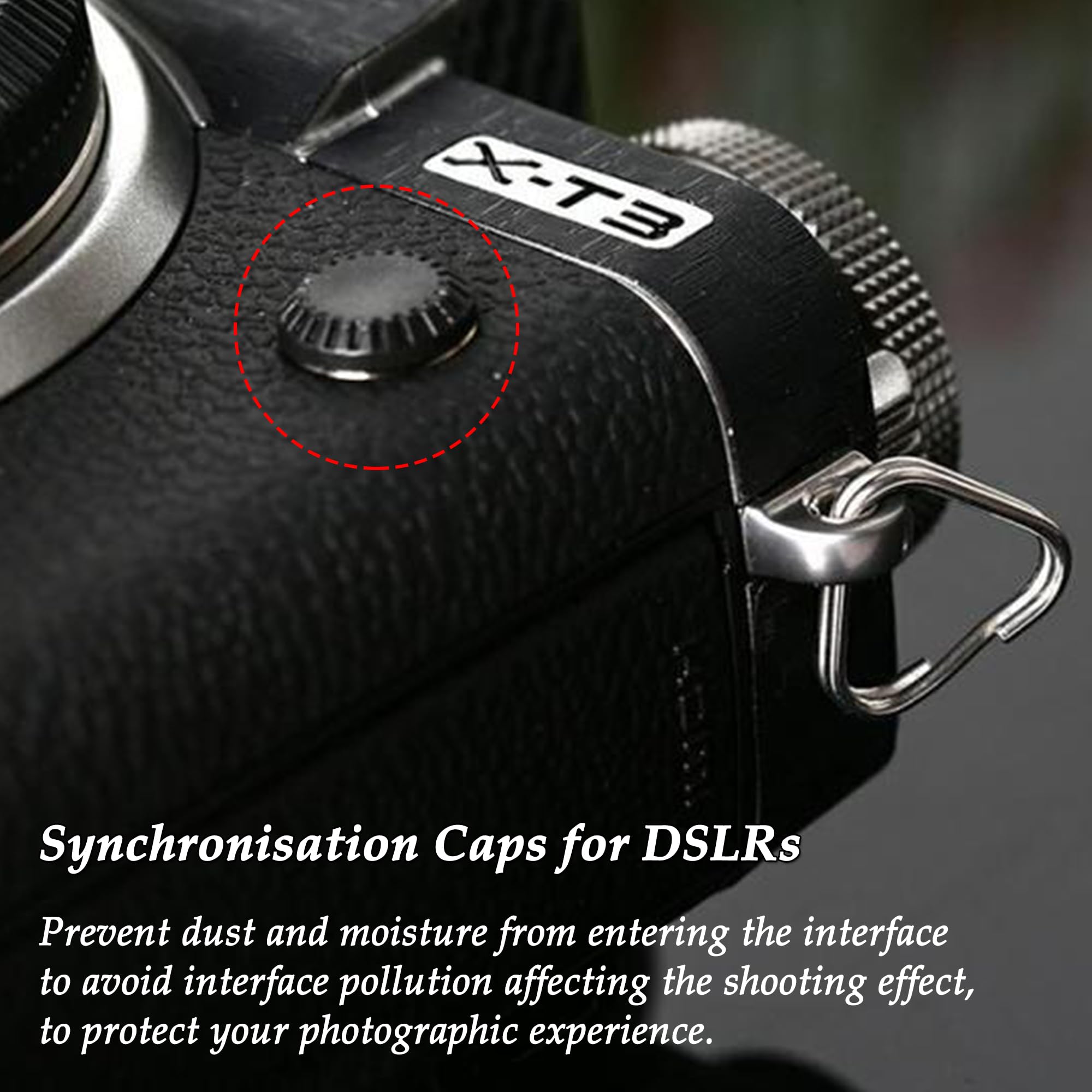 CHENNAN 2 sztuki osłona synchronizacji lampy błyskowej do Fujifilm | Błyskawiczne nasadki do lustrzanek cyfrowych; osłona złącza Flash PC Sync; do Fujifilm X-T1, X-T2, X-T3, X-T4