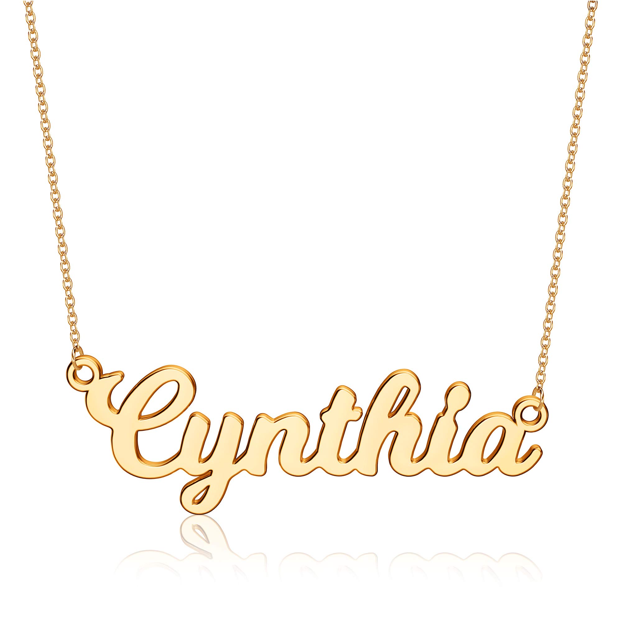 UrsteelCustom Name Necklace Personalized, 14K Gold Plated Personalized Name Necklace Dainty Name Plate Necklace Jewelry Personalized Gifts for Women