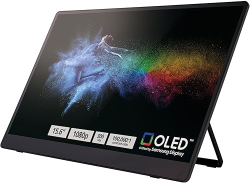 RICOH 150 Monitor portátil de 15.6 pulgadas Vivid OLED ligero y pantalla táctil - para laptop, escritorio, Mac, PC, negro