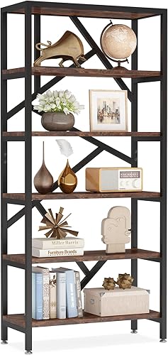Miniatura 8 de Tribesigns Estantería industrial de 71 pulgadas, estantería Etagere de 6 estantes, estantes abiertos de pie para libros, estantes de exhibición de