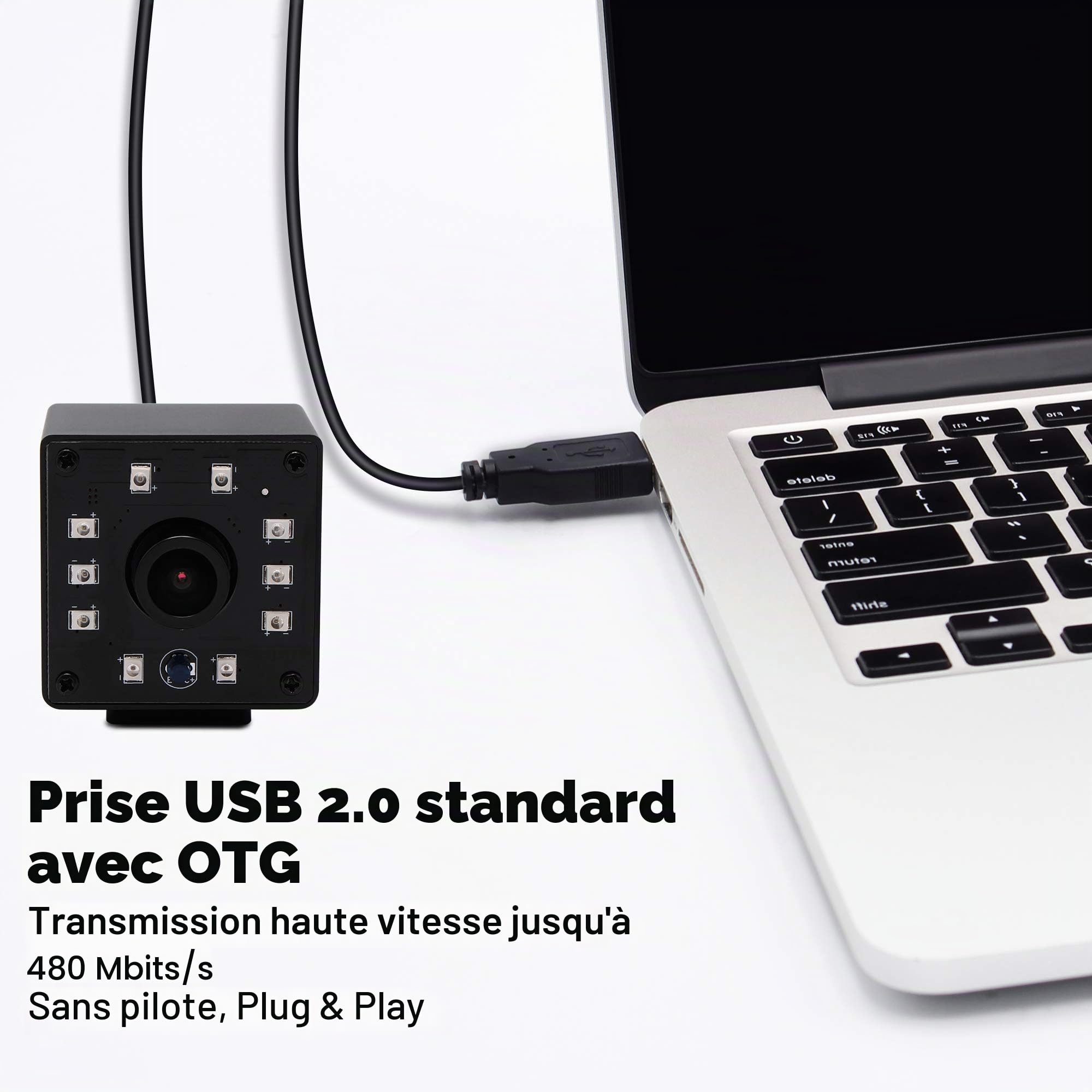 Svpro 1080P Caméra de Vision Nocturne Fisheye USB CMOS OV2710 IR LED Webcam Infrarouge Avec IR Cut HD Surveillance de Sécurité Domestique et Projets Industriels Intégrés