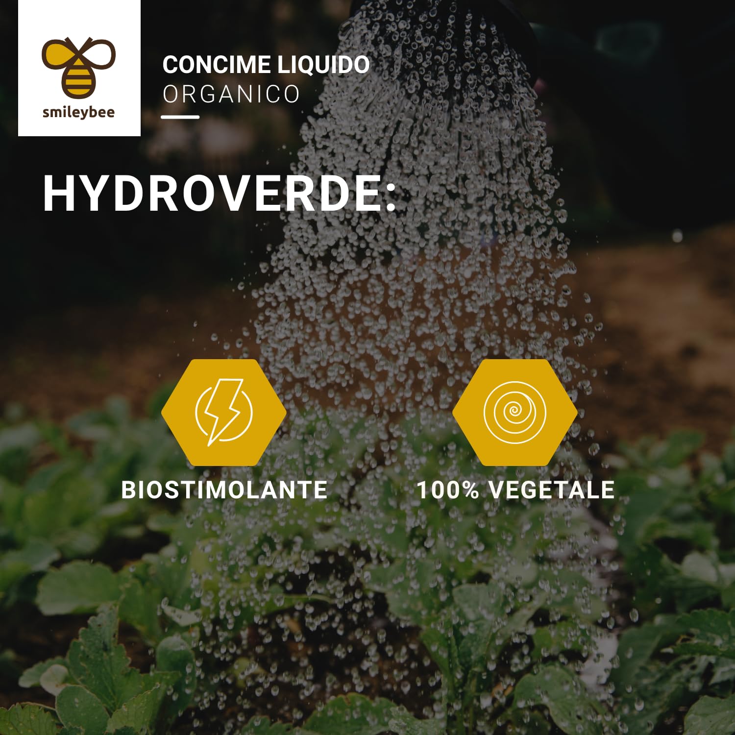 Hydroverde Concime Liquido Fertilizzante Biostimolante a Base di Amminoacidi, 100% Biologico - Nutre e Protegge la Pianta in Modo Completamente Naturale - 5 Litri
