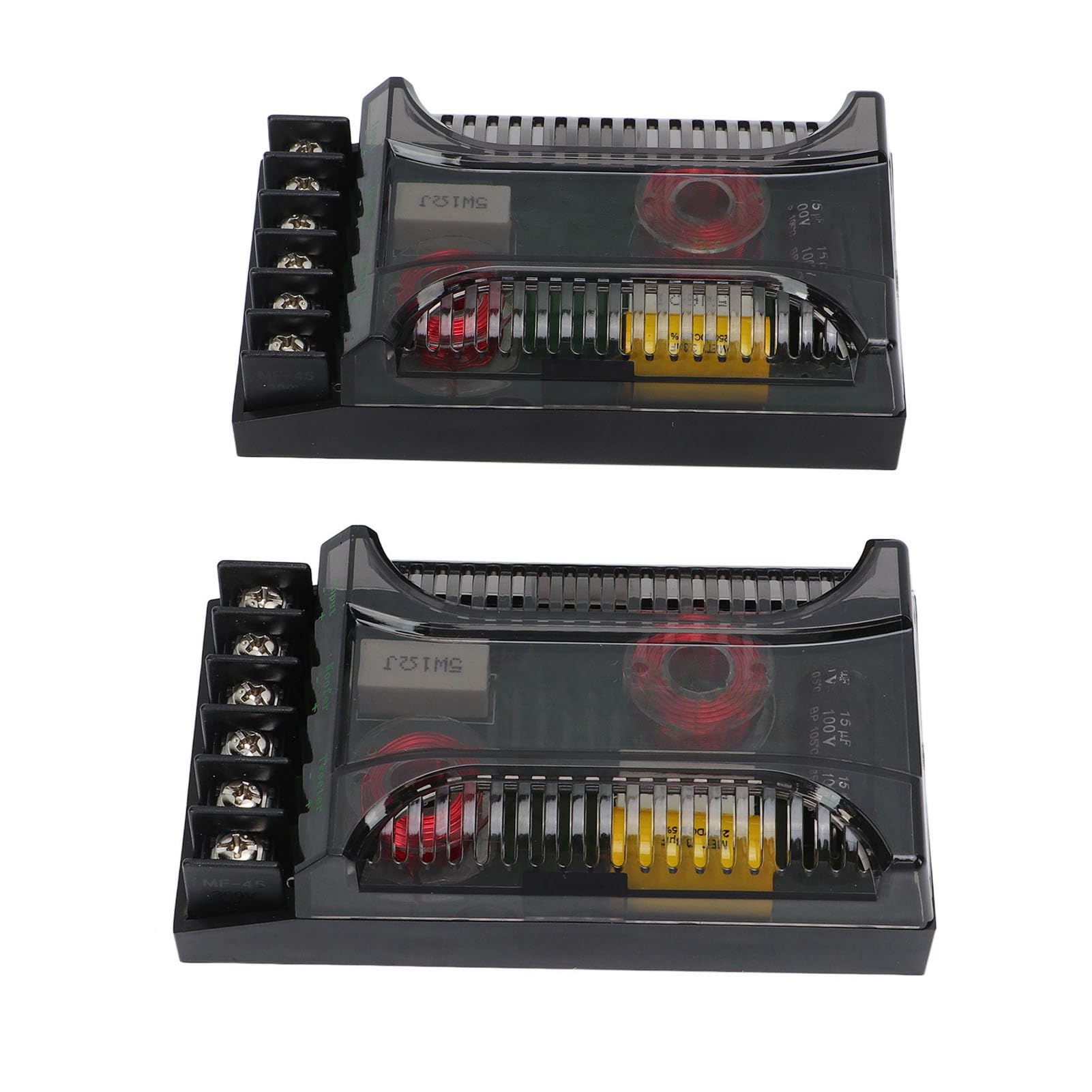 Akozon 2 PCS Crossover Audio per Auto a Doppio Canale con Protezione da Sovracorrente Progettato Universalmente