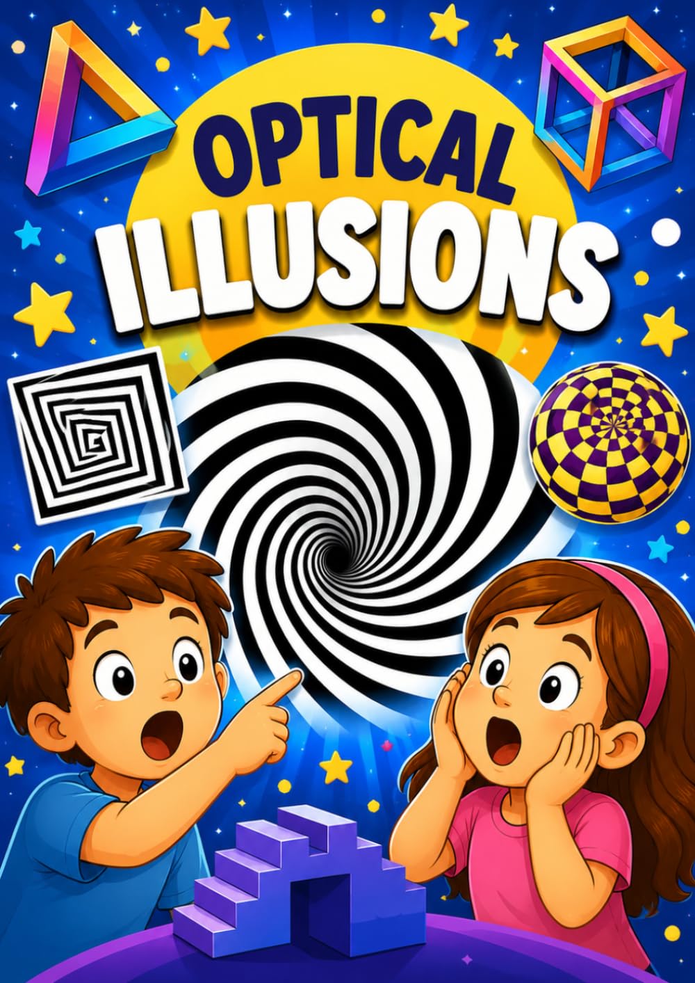 Amazing Optical Illusions Activity Book for Kids: Fun Visual Tricks, Hidden Pictures, Impossible Objects, Brain Teasers and Mind-Blowing Challenges for Ages 6-10
