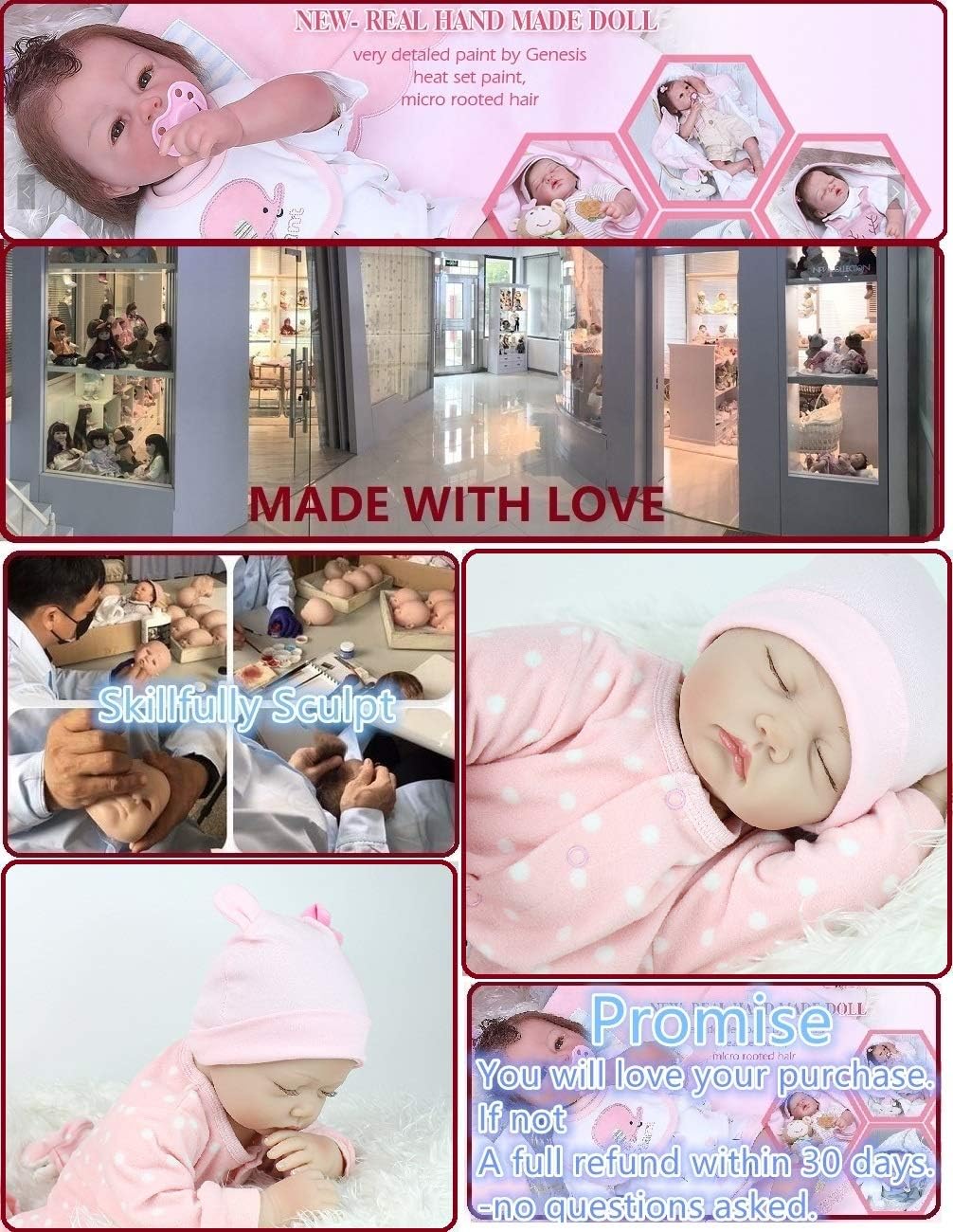 Bеѕt Cуbеr Dеаlѕ 🔥 Reborn Baby Dolls Girl 22 Inch Lifelike Reborn Doll Newborn Silicone Vinyl Eyes Closed Handmade Weighted Nеw Prоduсt Reborn Baby Dolls Girl 22 Inch Lifelike Reborn Doll Newborn Silicone Vinyl Eyes Closed Handmade Weighted