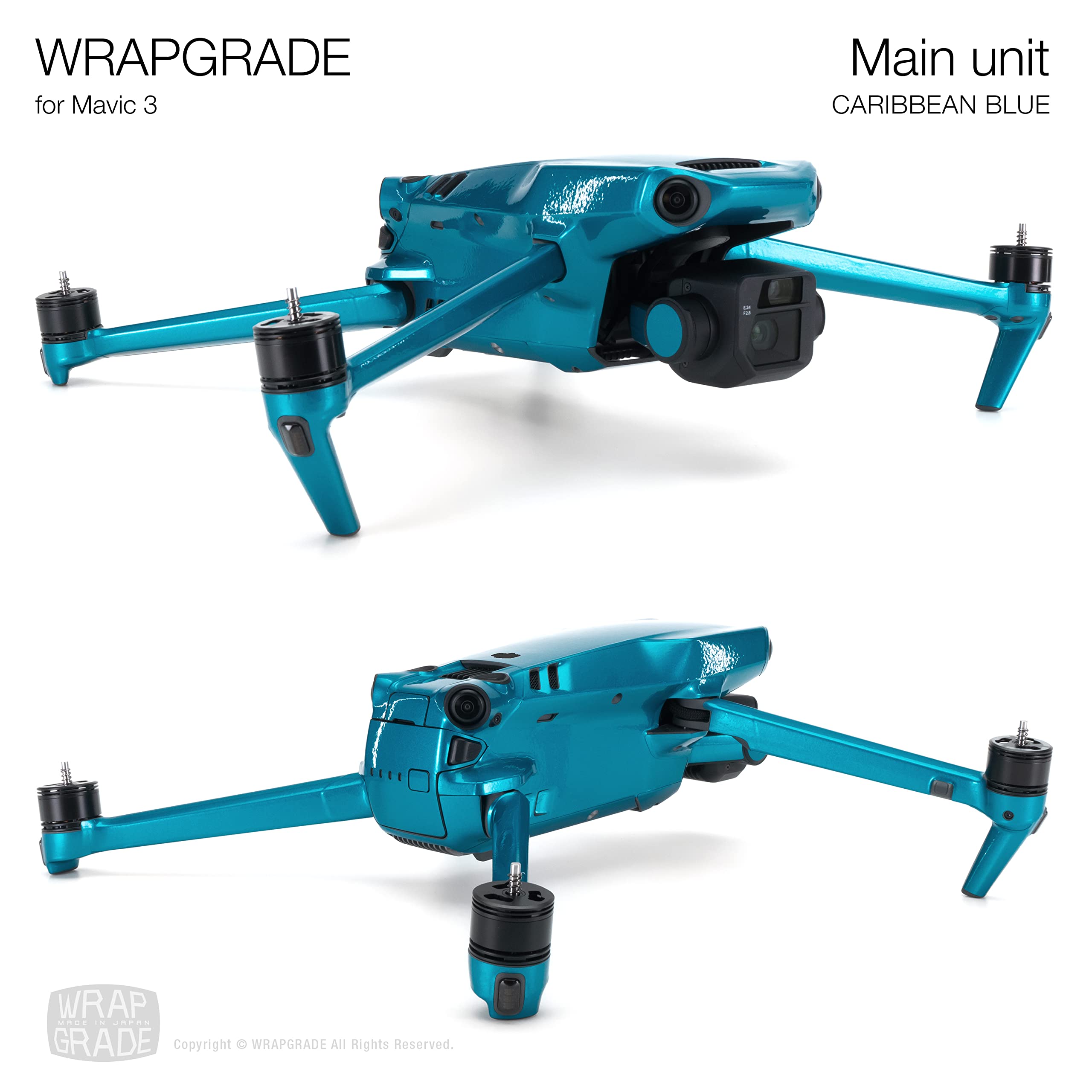 Skin Stickers Compatible with DJI Mavic 3 Pro Full Wrap (CARIBBEAN BLUE), Caribbean Blue / Pro - Image 3