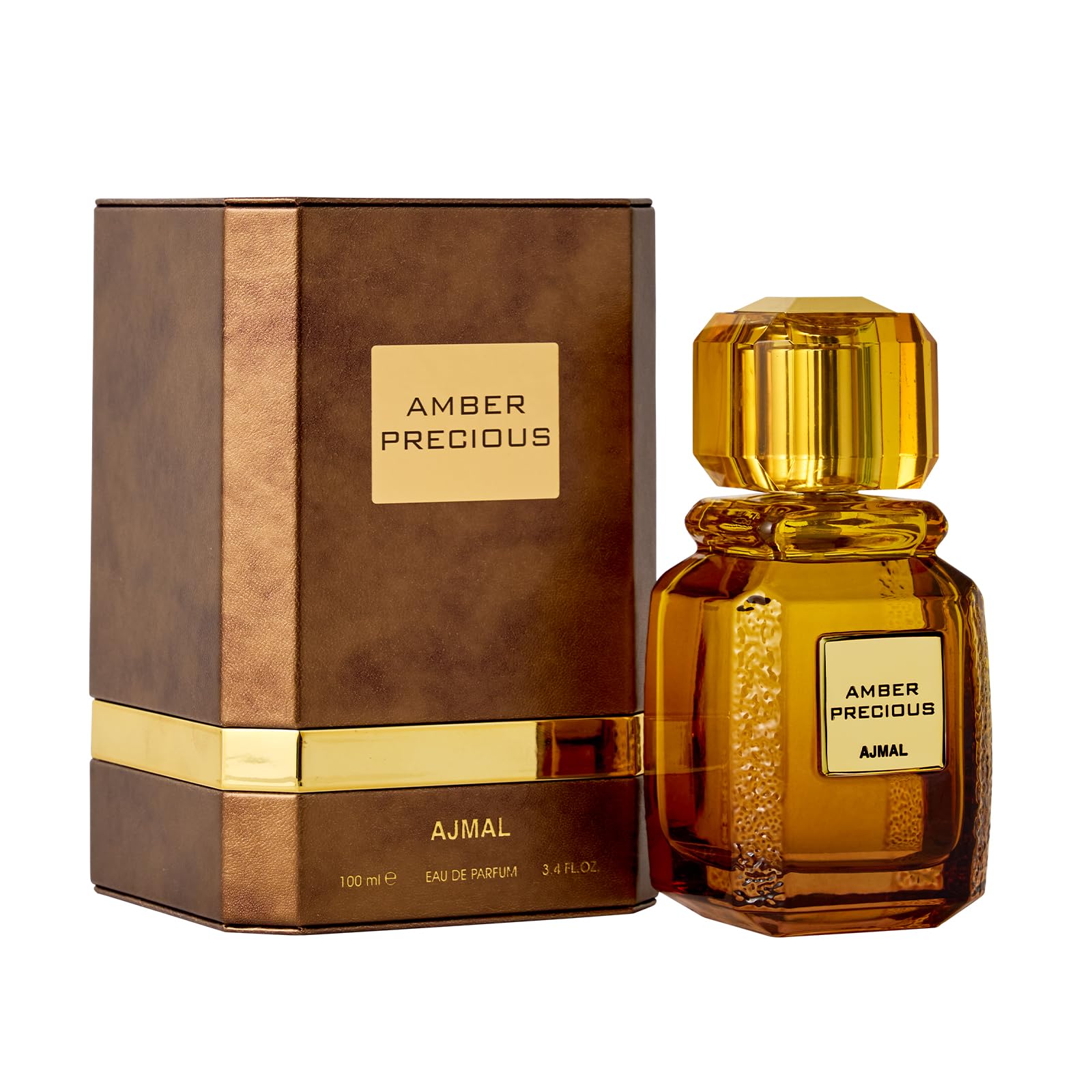 Ajmal Amber Precious Eau de Parfum 100 ml, profumo di ambra orientale, profumo di lusso di lunga durata, prodotto a Dubai, note calde, legnose e speziate, Signature Arabian Eau de Parfum