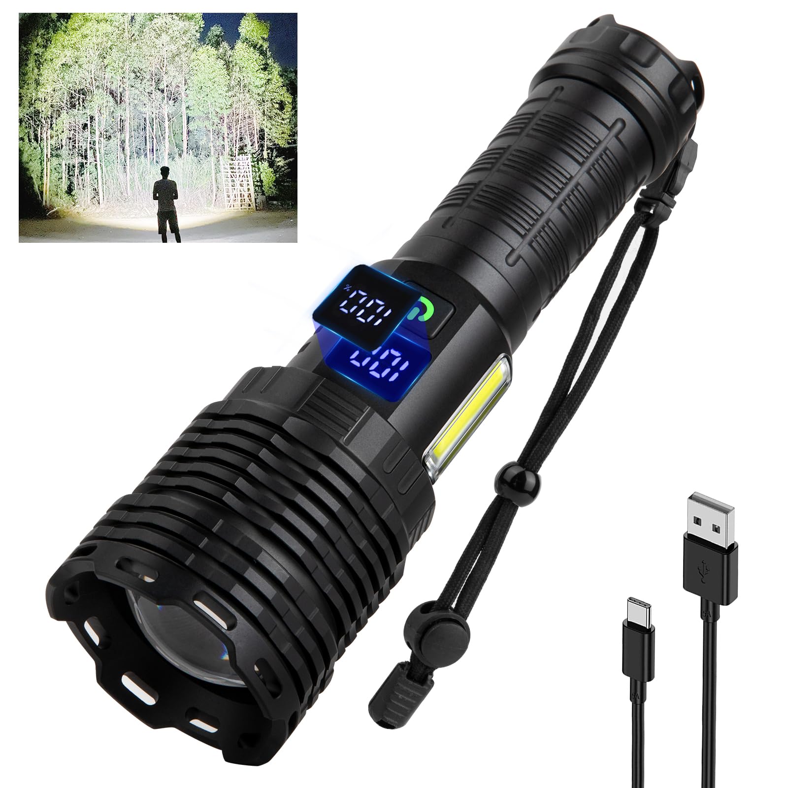 Flashlights High Lumens Rechargeable Led - 900,000 Lm Super Bright ...