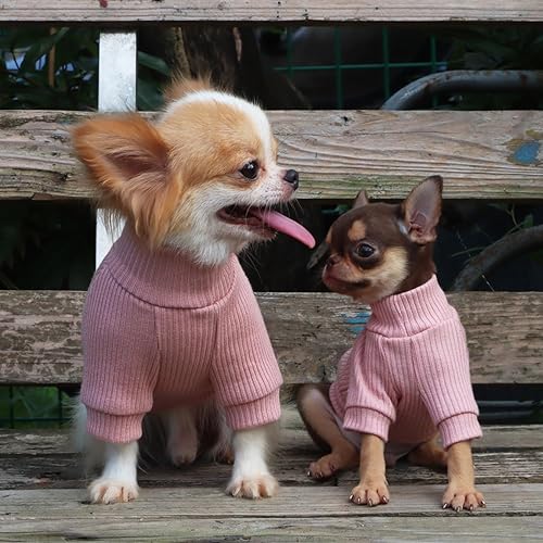 Miniatura 6 de LOPHIPETS Suéteres de cuello alto para perros pequeños para ropa de cachorro Chihuahua-RosaM