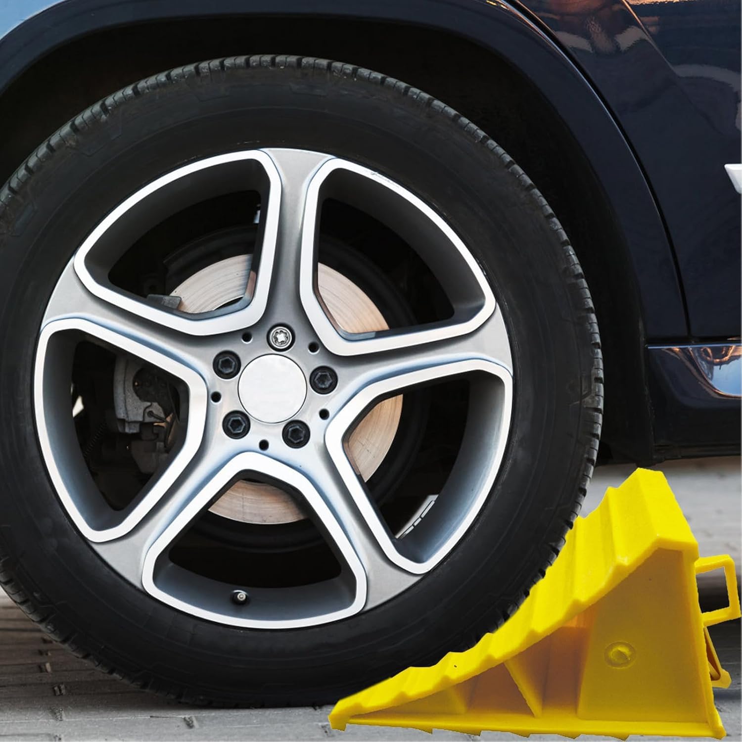 Blocca Ruota Veicolo, Cuneo Pneumatico per Auto E Rimorchi | Fermaruota in Materiale Sintetico Resistente Per Parcheggio, Adatto A Camper, Camion E Rimorchi