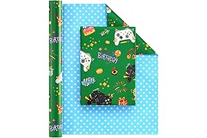 WERNNSAI Gamer Wrapping Paper Roll - Celebrate Your Next Party
