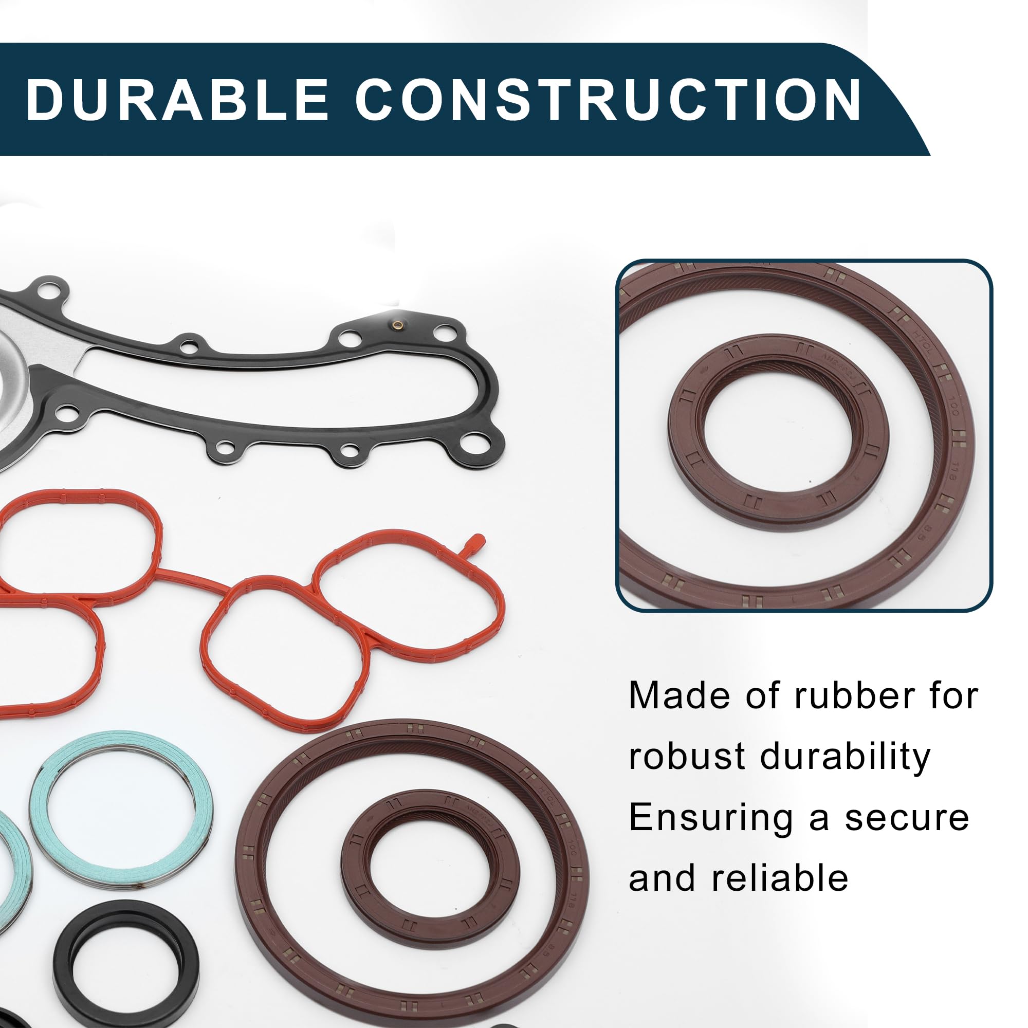 Juego De Juntas De Culata Para Toyota 1Gr/Grj150 1 Set | Resistencia A Altas Temperaturas, Hecho De Goma, Resistente A La Corrosión, Fácil De Instalar, Número Oe:0411131B30