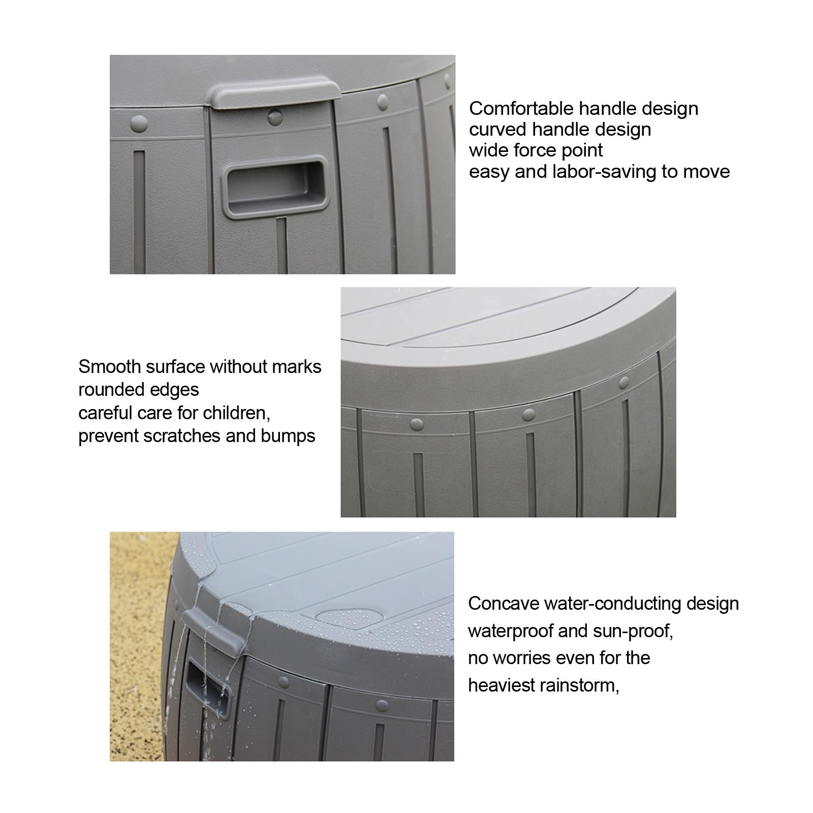 Scatola portaoggetti da esterno, scatole portaoggetti in resina impermeabili, contenitori portaoggetti in plastica con serratura e coperchio, for giardino, piscina, balcone, cortile