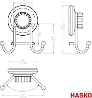 Vista 6 de Powerful Vacuum Suction Cup Hooks Holder for Towel, Robe and Loofah - Stainless Steel Hook for Bathroom and Kitchen (Chrome)