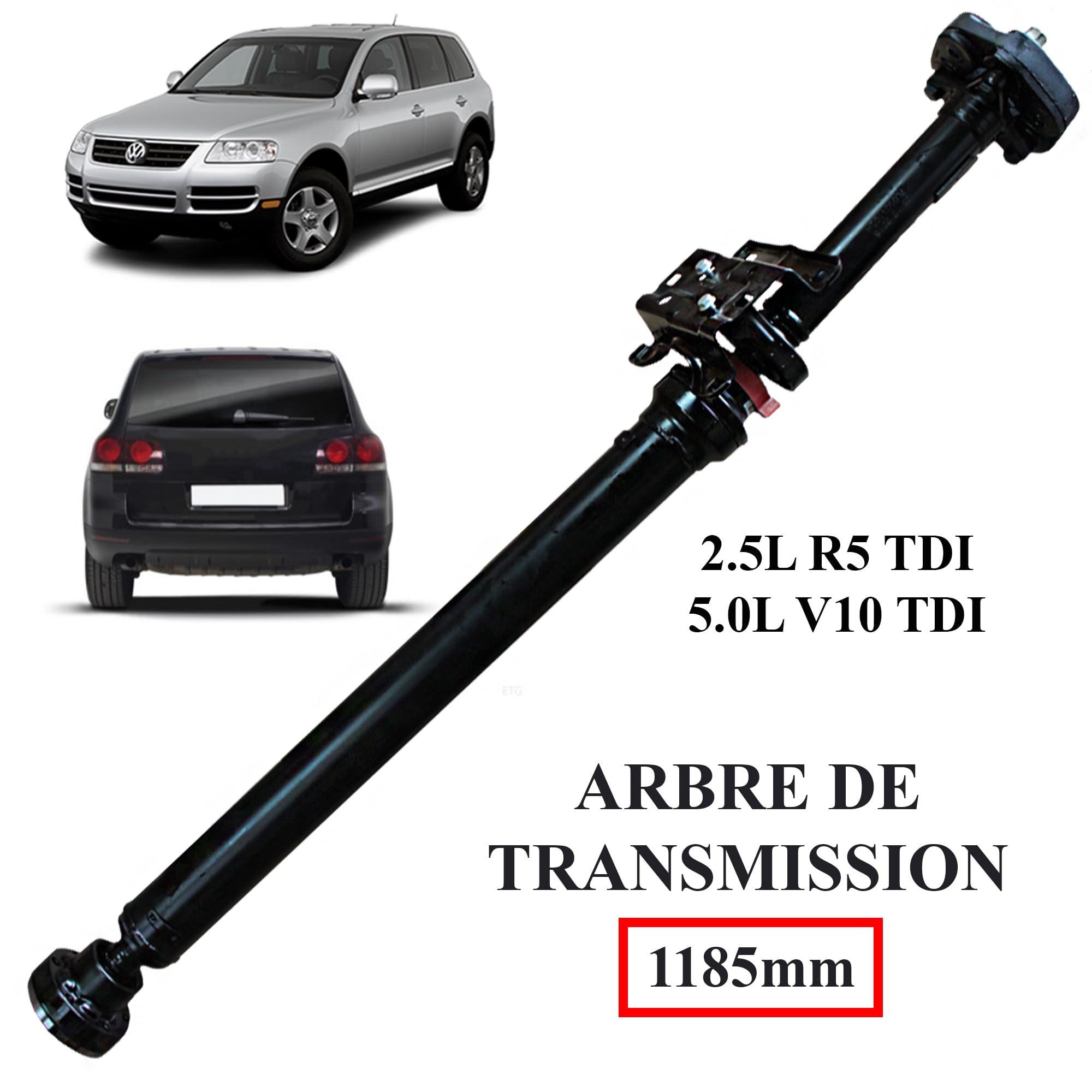 Partsline Arbre de Transmission Arrière 1185 mm compatible avec Touareg