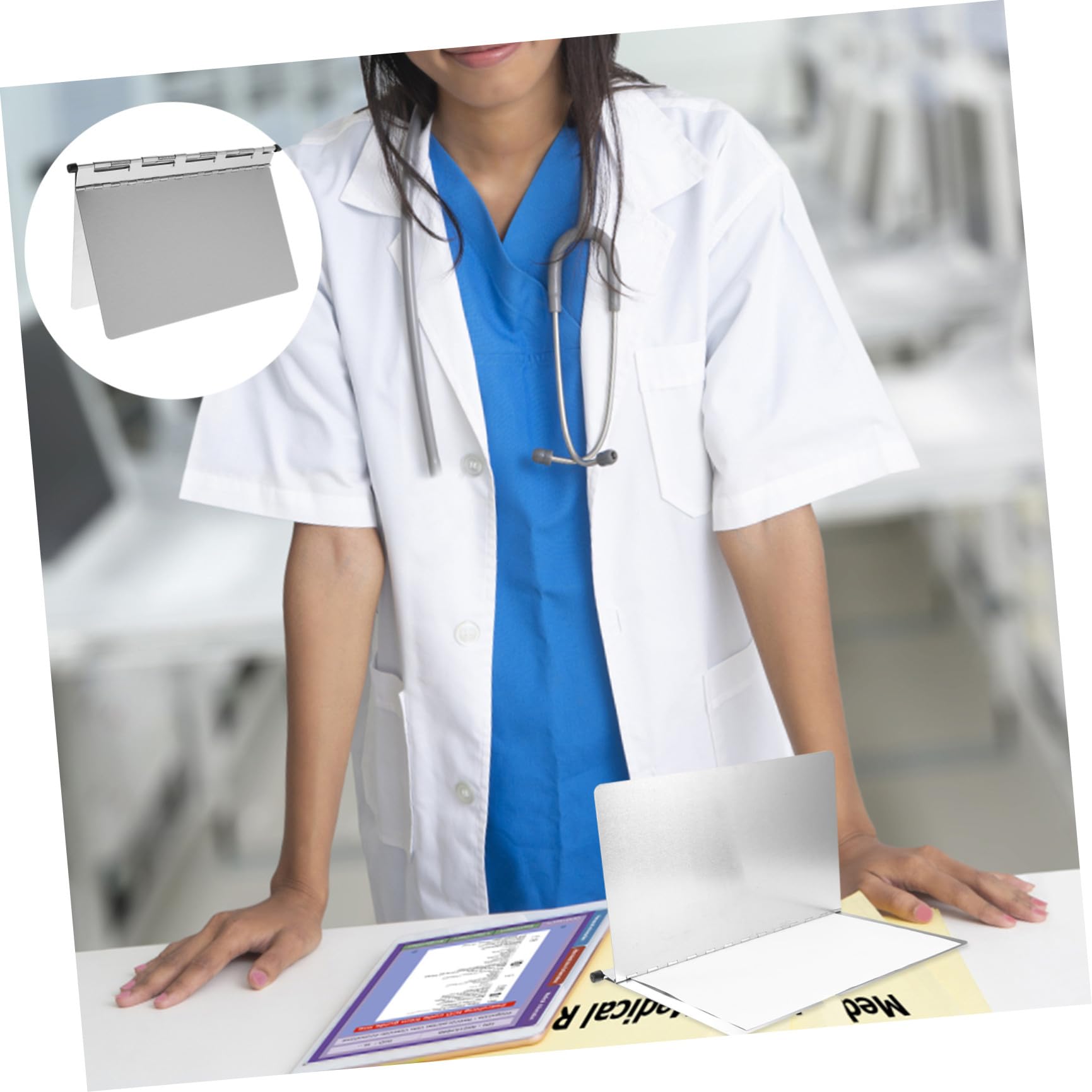 Gadpiparty Robuste Edelstahl Krankenaktenmappe A4 Klemmbrett mit Deckel Kompakt und Stark für Pflegedokumente im Krankenhaus und Büro