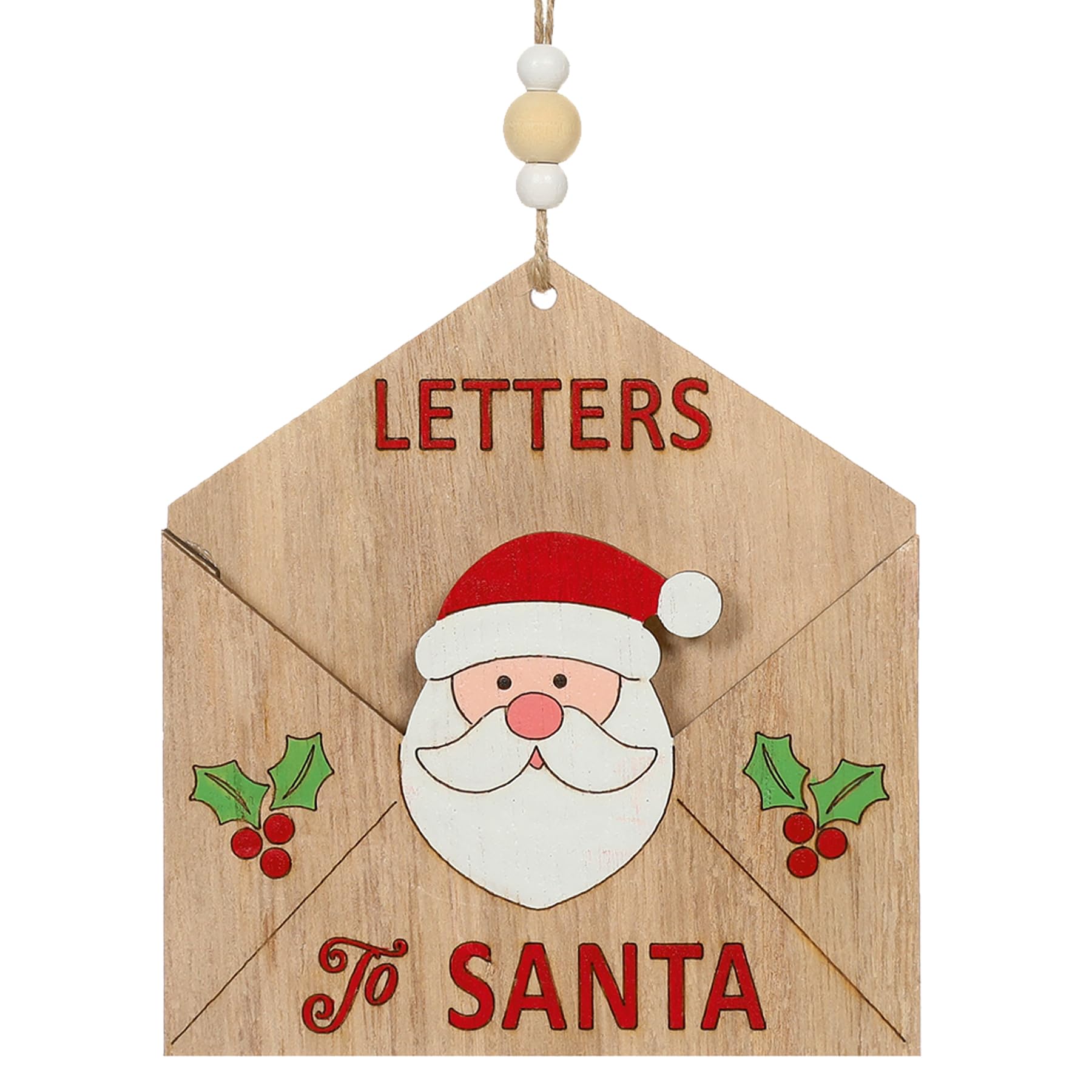 Widdle Gifts Santa Design 7926 Christmas Letter To Santa Holder - Wooden Hanging Decoration (Santa Design 7926)