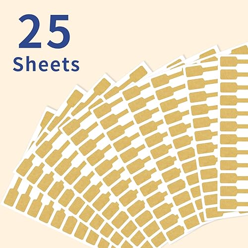 Miniatura 10 de Yeachlaing Etiquetas de precio de joyería, cualquier bolígrafo no se mancha, sin adhesivo en la parte plegable central, etiquetas autoadhesivas de