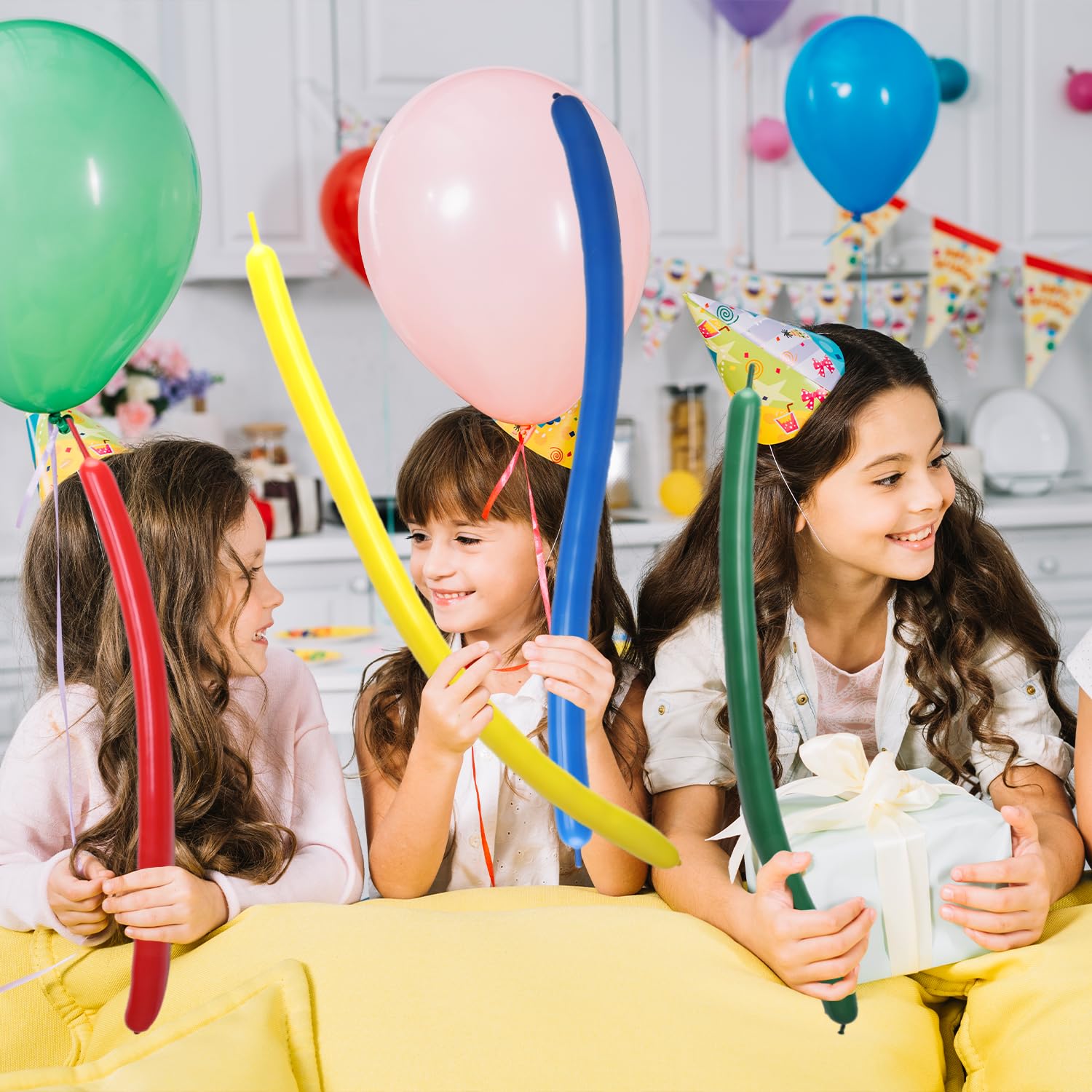 PIGETALE 100 globos delgados de 260 q de largo, diseño de animales retorcidos, arcoíris, colores surtidos, de látex, para modelar globos mágicos para guirnalda de globos, bricolaje, cumpleaños, bodas