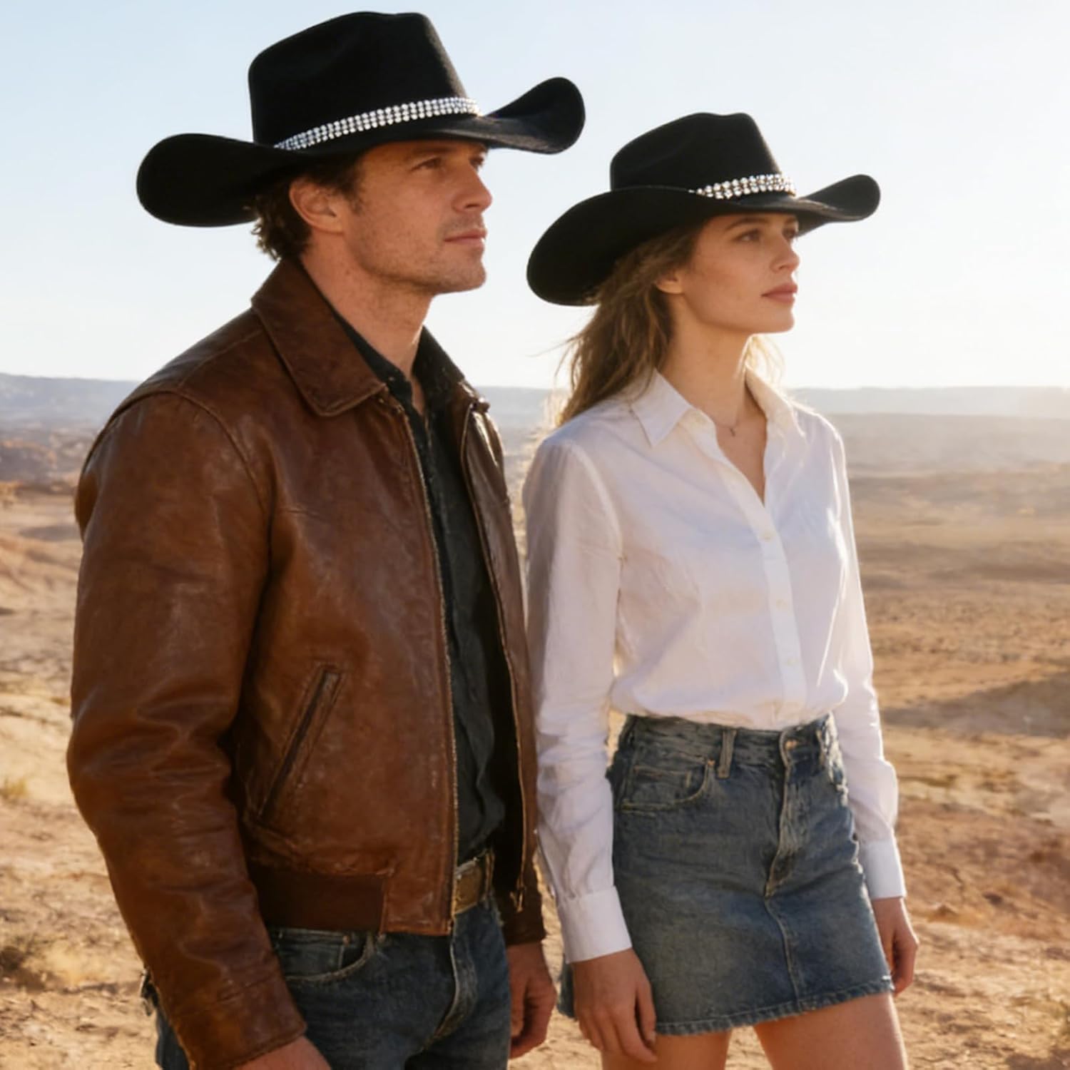 Classic Western Cowboy Hat for Men and Women, Fedora Hat Perfect for Cowgirl Outfits and Cow Girls Outfits Fashionable Tejanas para Mujer Ideal for Cowgirl Look Black - Image 3