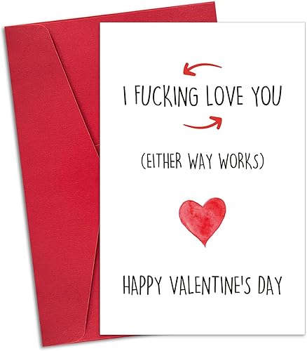 Ogeby Divertida tarjeta del día de San Valentín para novia, novio, lindas tarjetas del día de San Valentín, regalos para ella él, tarjetas sucias