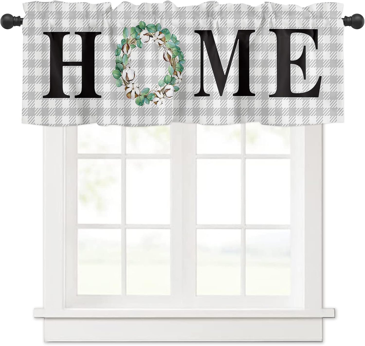 Houseall Valances for Window Farmhouse Home Eucalyptus