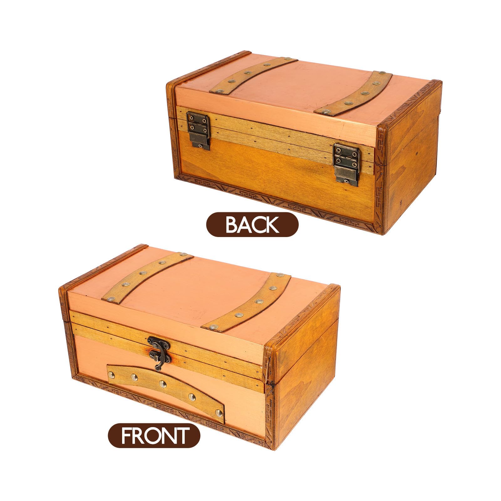 Caja de Almacenamiento Decorativa de Madera Retro para Tarjetas y Recuerdos