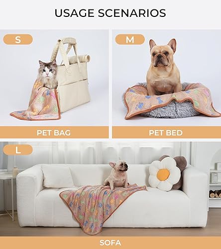 Miniatura 2 de 1 paquete de 3 mantas supersuaves y esponjosas de forro polar para mascotas, manta de franela para perro, cachorro o gato, con bonito diseño de