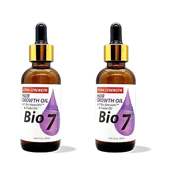 BIO7 EXTRA STRENGTH HAIR GROWTH OIL W/ 7 BIO-NATURALS CHEBE OIL - 2 Fl Oz Pack of 2 Strengthen, Thicken and Grow Your Hair, Condition Your Scalp, Prevent Hair Breakage and Supply Valuable Nutrients