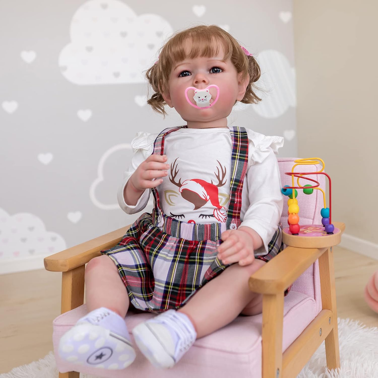 TERABITHIA 28 Inches Huge Size Rooted Hair Lifelike Reborn Baby Doll with Soft Weighted Cuddly Body Realistic Newborn Toddler Princess Girl Dolls, My Little Sweetheart