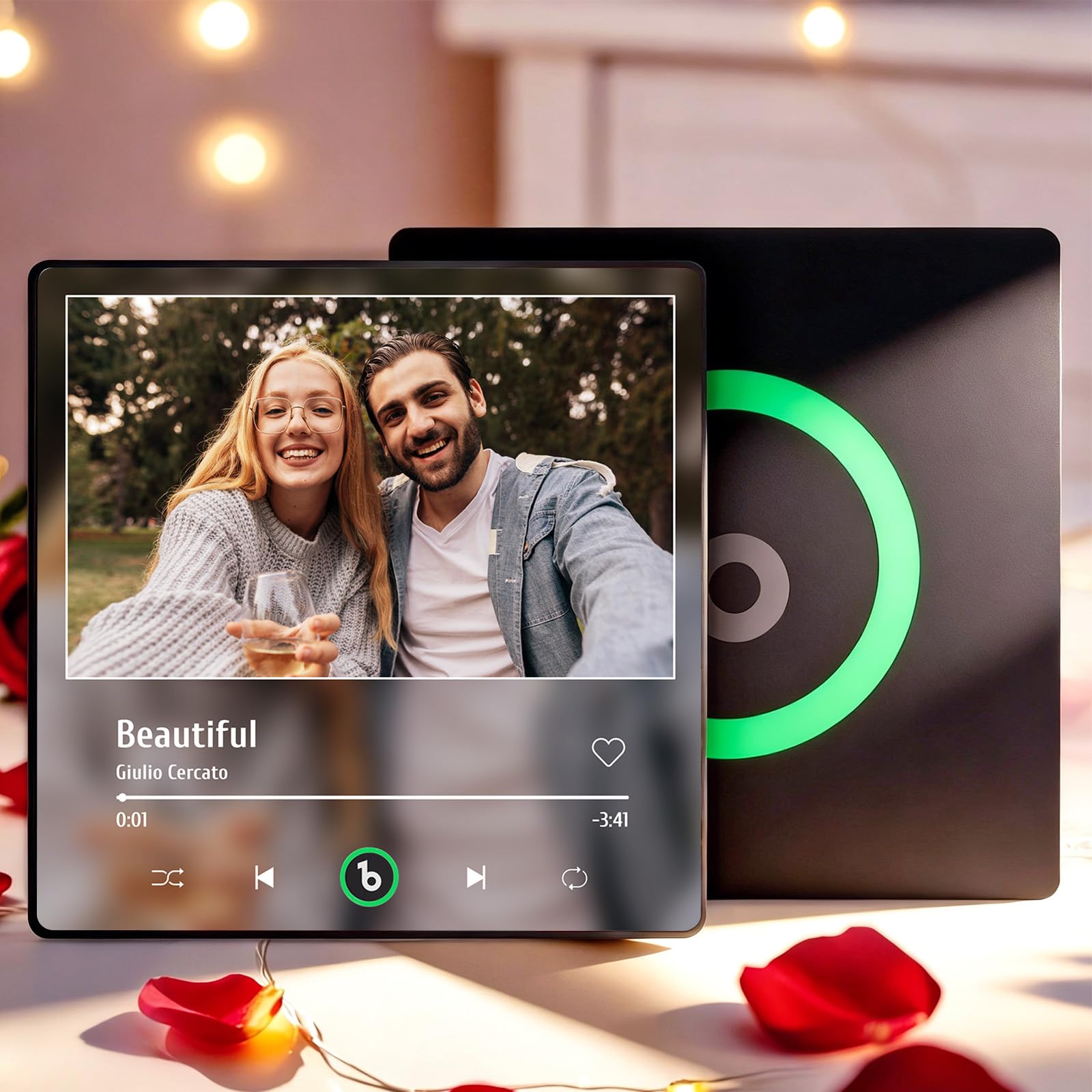 Custom Music Fridge Magnet Personalised Gifts for Women Men Spotify Plaque Magnetic Photo Frames for Fridge Gifts for Valentines Wedding Anniversary Birthday for Him Her Wife Husband Couple — image 1