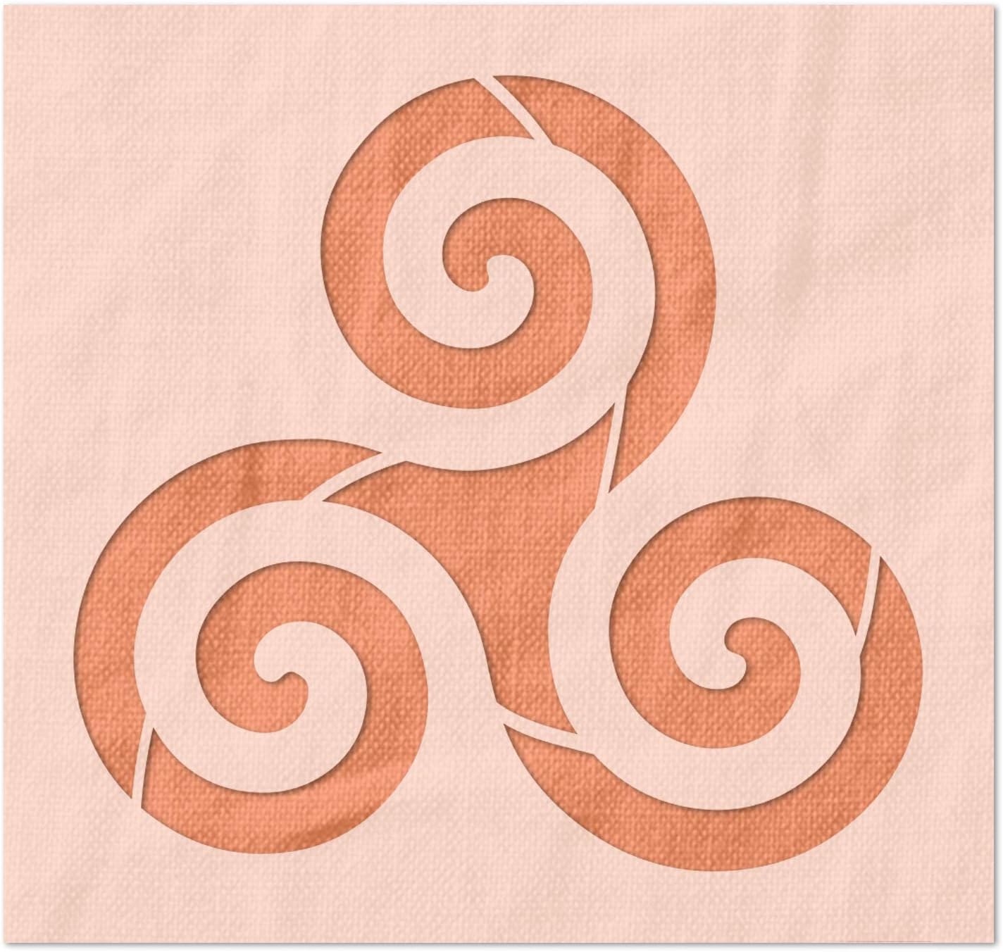 Stencil Stop Triskelion Stencil - Reusable for DIY Projects, Painting, Drawing, Crafts - 14 Mil Mylar Plastic (18 x 16.88 inches)