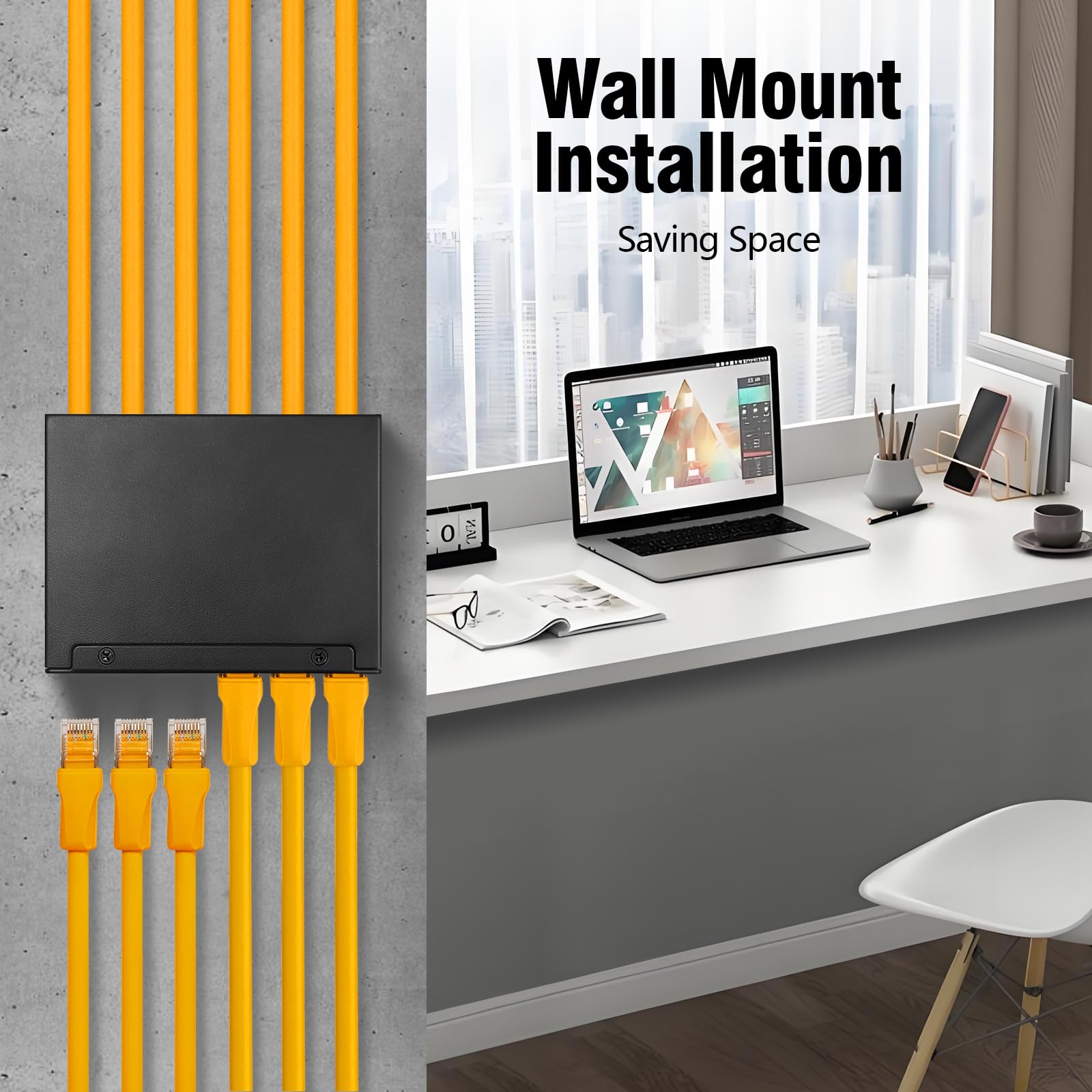 6 Port Patchpanel - 6x Cat7 RJ45 Keystone Jack Modul Patchfeld 1 HE STP 10 Gbps Kompatibel mit CAT6 CAT6a CAT7 Ethernet LAN-Desktop/Wandmontage-EC Zertifiziert