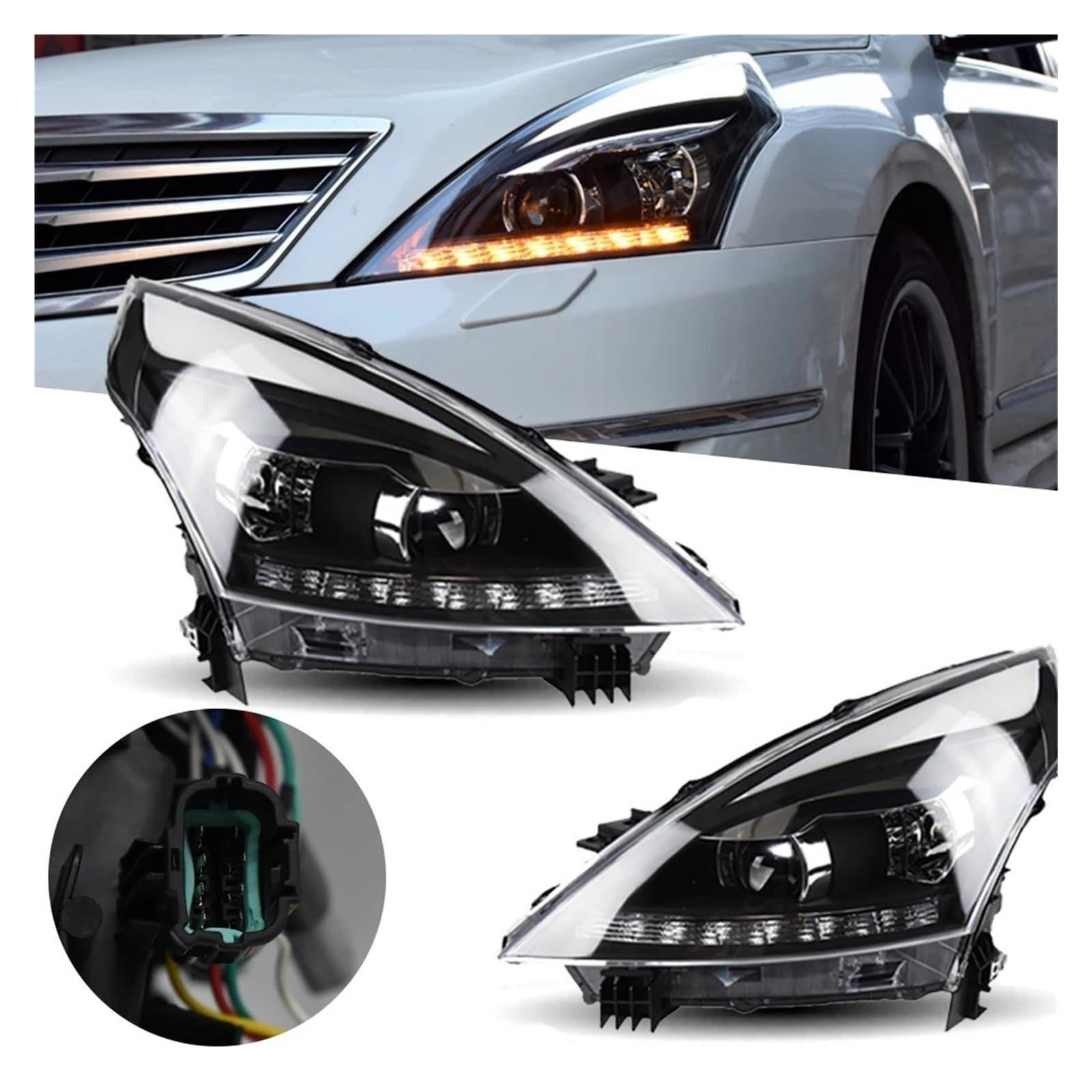 Lampada Fanale Posteriore Faro Per Teana Fari A LED 2009-2012 Altima Testa Della Lampada Car Styling DRL per il Segnale Lente Del Proiettore Accessori Auto Anteriore(Headlight)