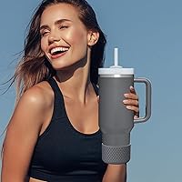 Vista 149 de WUQID Heart Shaped Texture Silicone Boot Compatible with Stanle Quencher H2.0 IceFlow Flip 20oz 30oz 40oz,Hydroo Flask 12-24oz