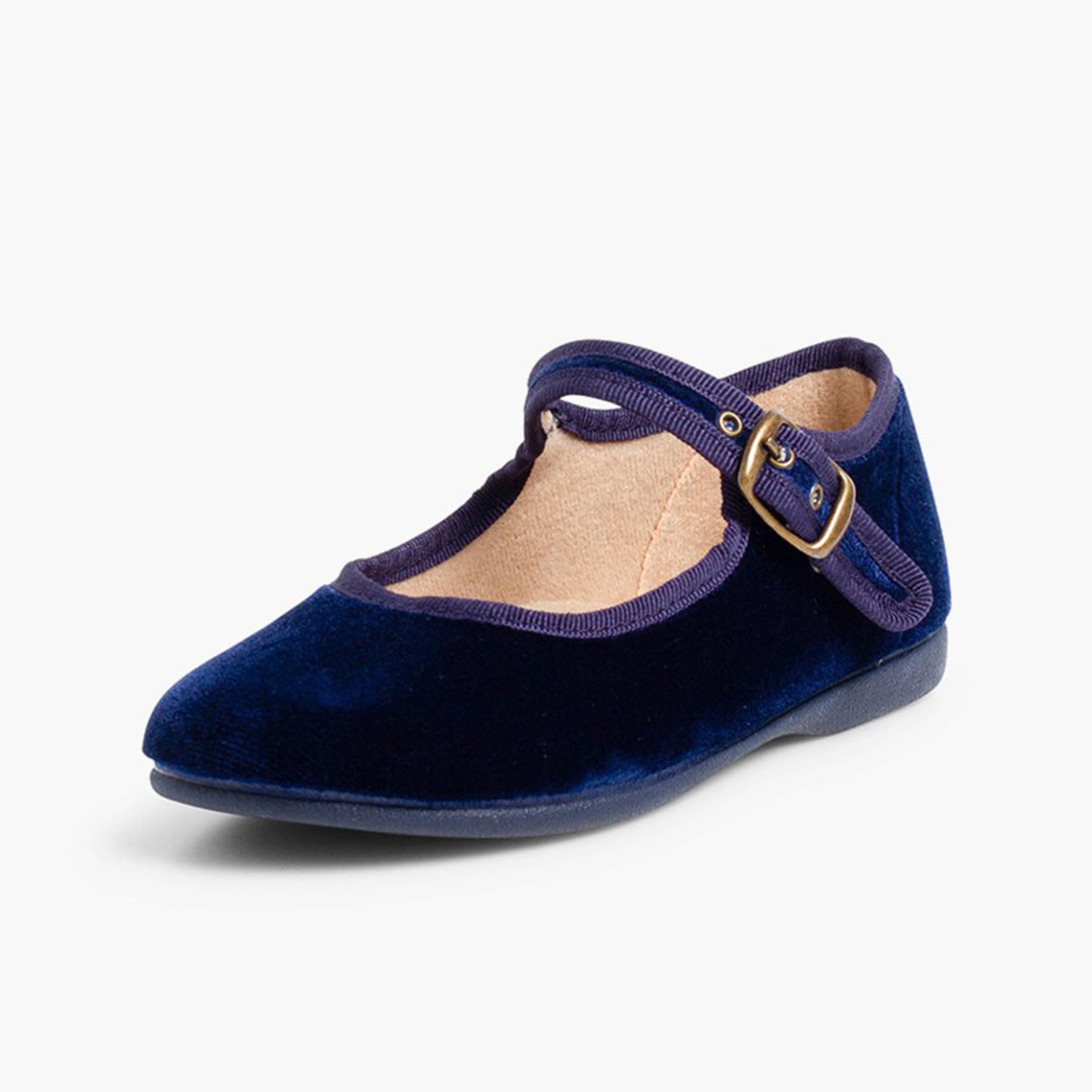 Pisamonas Mädchen Riemchenballerinas Aus Samt Mit Schnalle