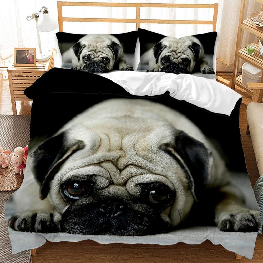 Couette 3D chien pour chambre d'enfant et ado, parure de lit cocooning 200x200