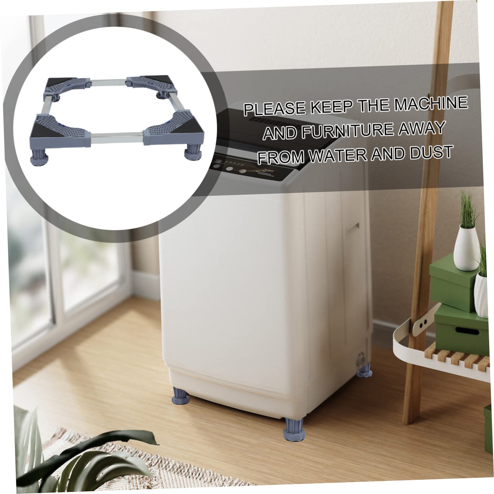 UKCOCO Soporte Móvil 4 Pies Fuertes para Refrigerador para y Lavadora Facilitar Limpieza Ruedas Giratorias de 360 Grados de Plástico Movilidad Hogar