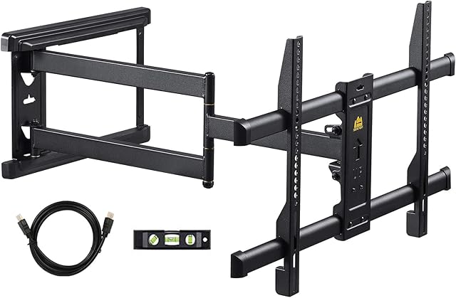 FORGING MOUNT Long Reach TV Wall Bracket Mount Swivel Tilt Corner TV Bracket with 765mm long Arm for Corner/flat Installation fits 37 to 75" Flat/curve TVs, VESA 600x400mm, Holds up to 45kg