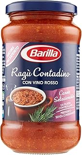 Barilla Sugo Ragù Contadino Salsa Pronta al Pomodoro con Vino Rosso, 400g