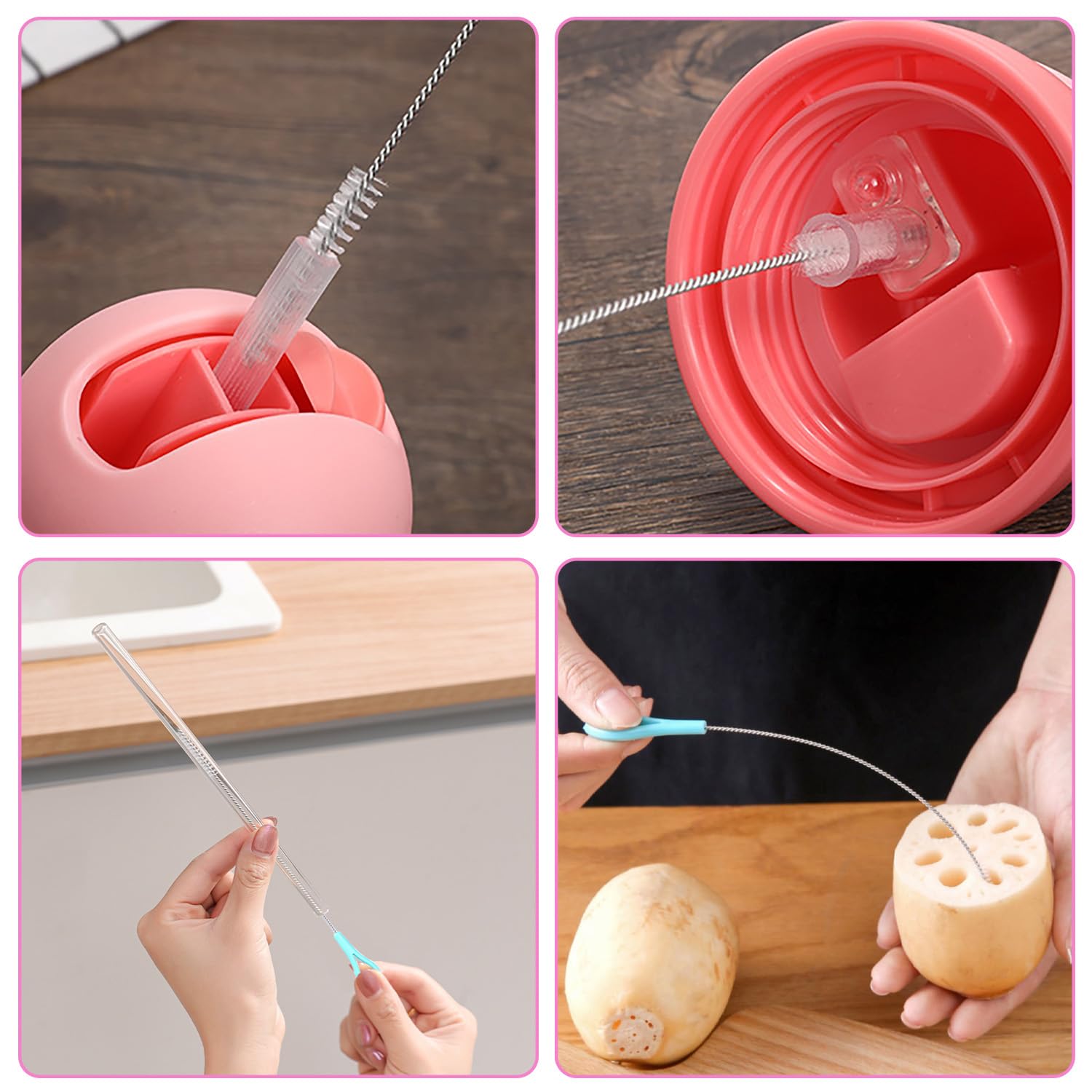 Tala Rietjes RVS met Borstel Set/4