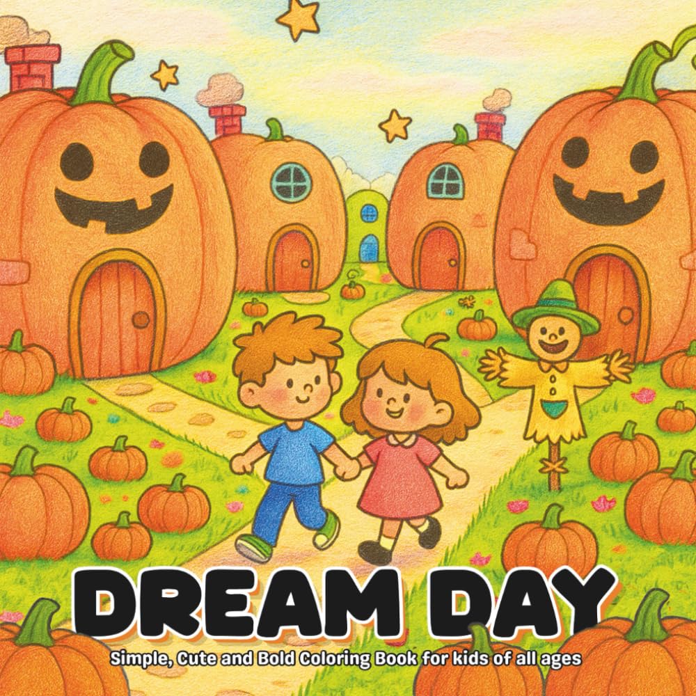 Dream Day: Simple, Cute and Bold Coloring Book for kids of all ages