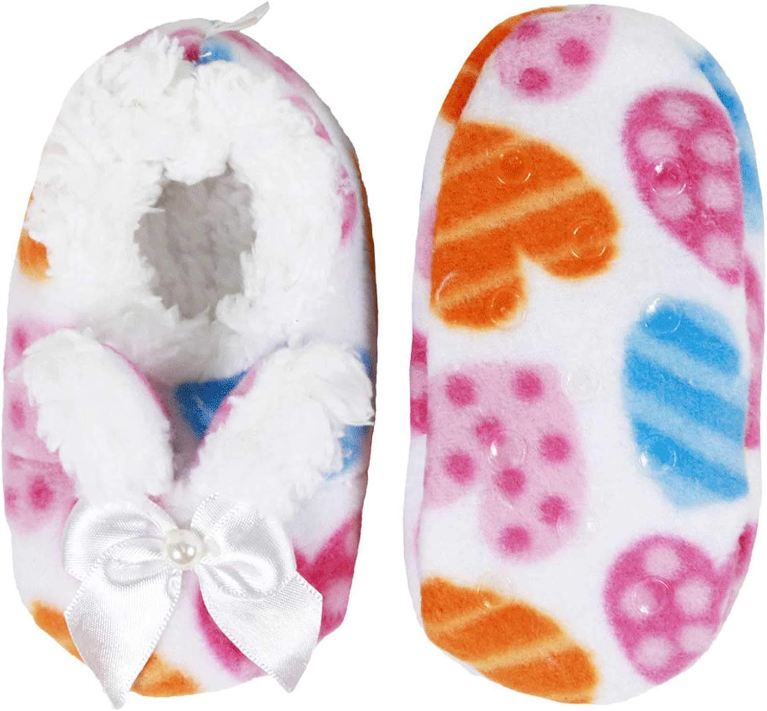 Infants Toddler Soft Warm Cozy Fuzzy Slippers Non-Slip Lined Socks Shoes