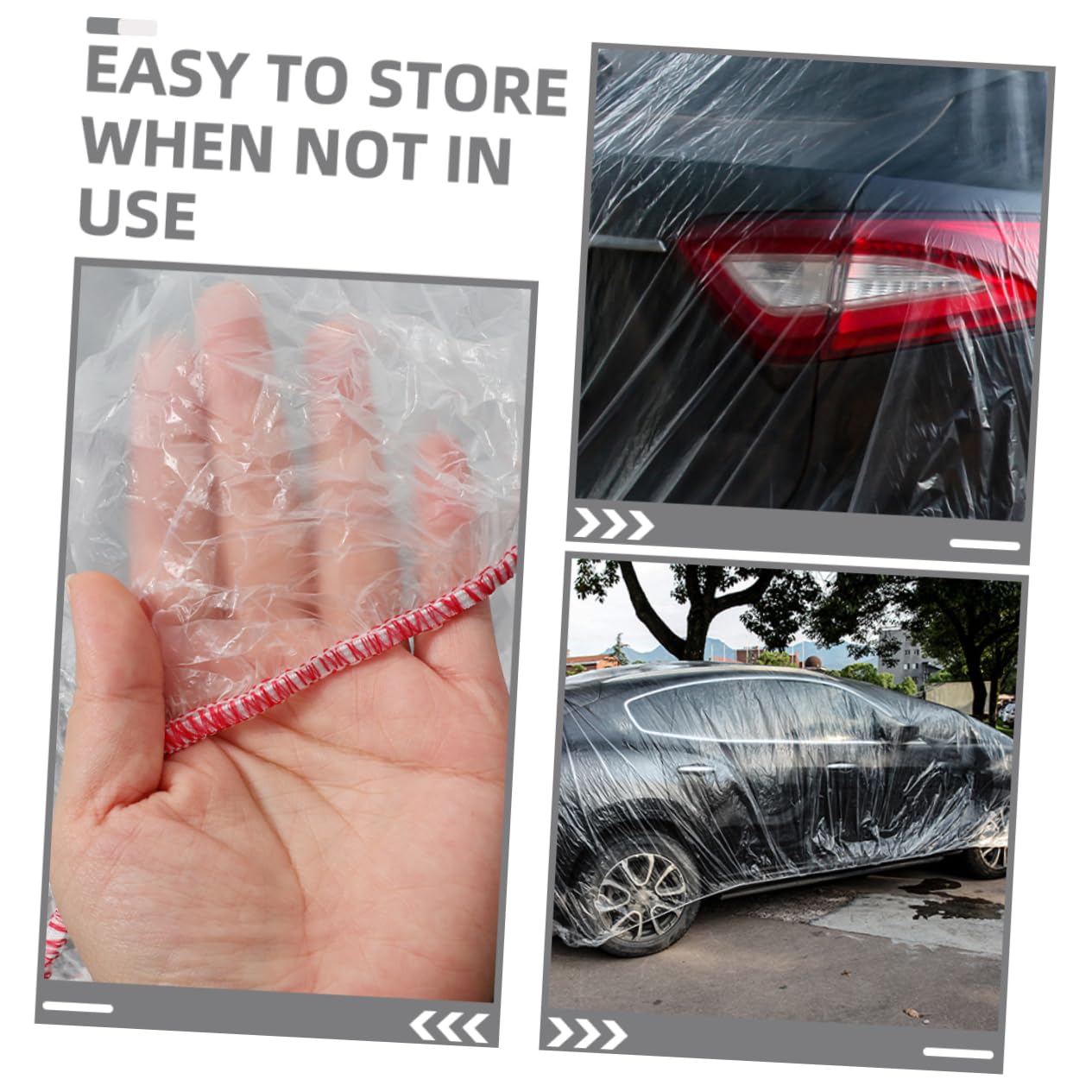 ULTECHNOVO Car Rain Cover Outdoor Vehicle Protector for Weather Use Fit for Cars for Garage Camping and Rainy — view 4