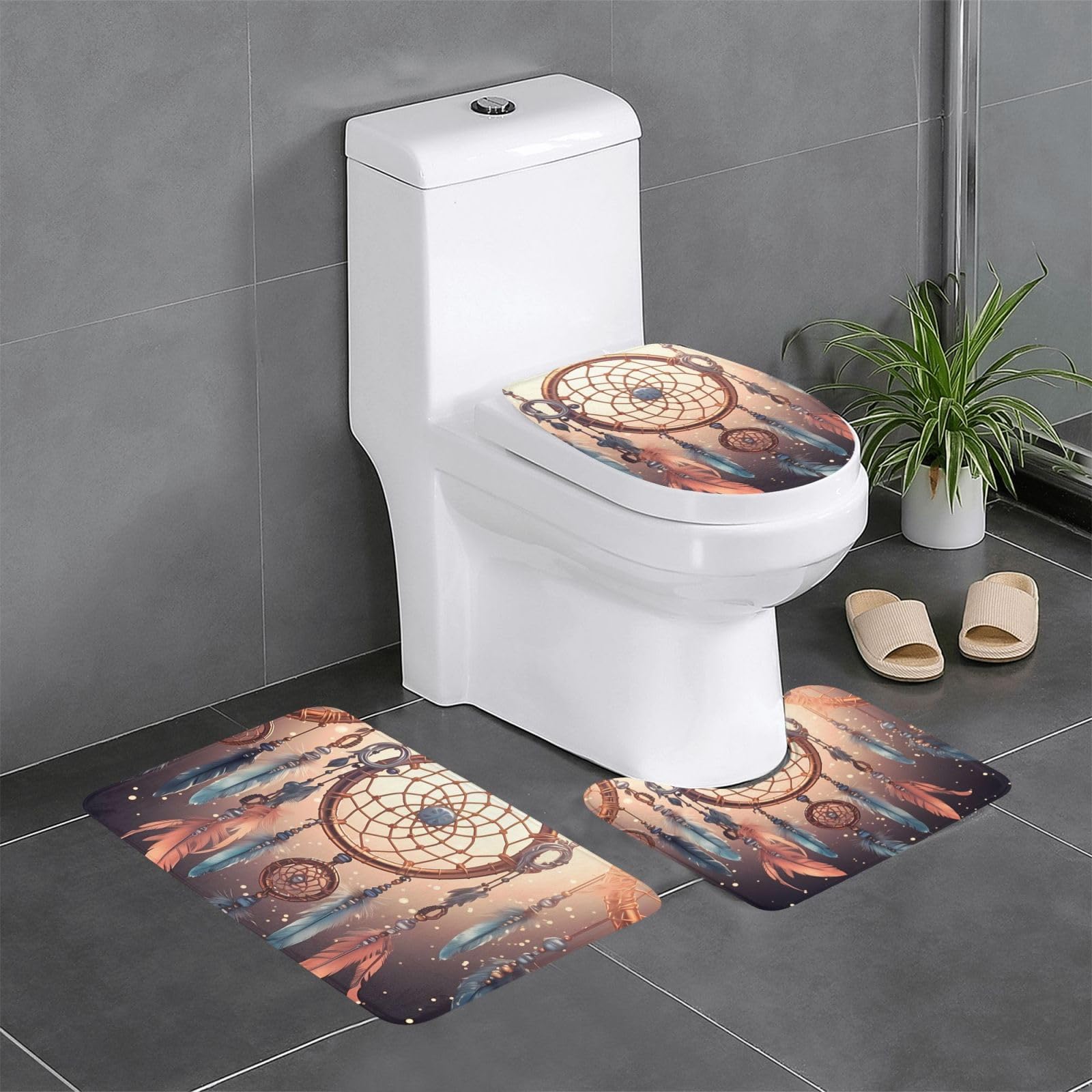 Tapis de bain attrape-rêves antidérapant pour éviter les glissades sur sol humide
