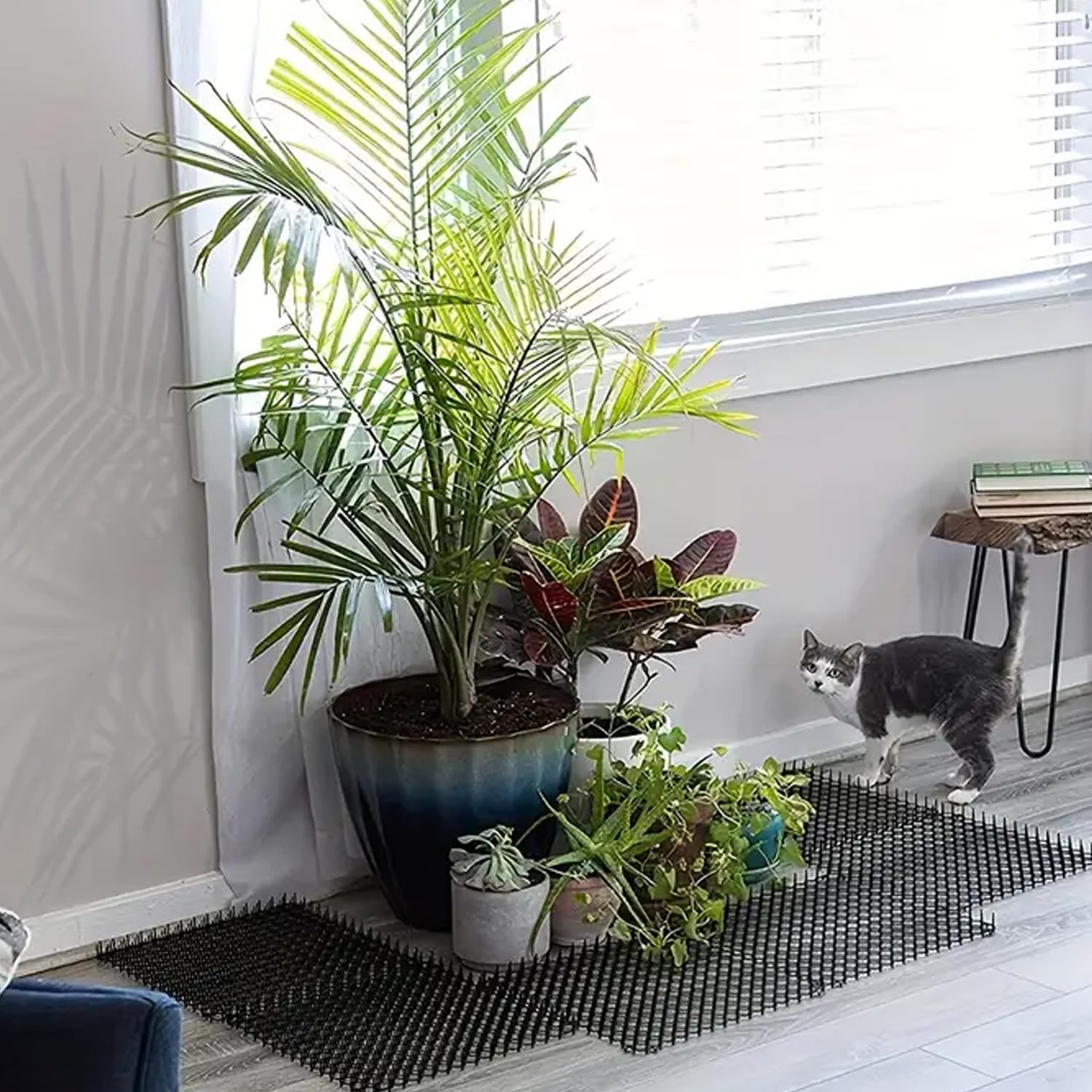 Cat Deterrent Mat,Ompinda 12 Pack 8x6 inch Cat Repellent Barrier with Spikes Cat Scat Mat for Indoor Furniture or Plant Outdoor Garden Fence - Image 4