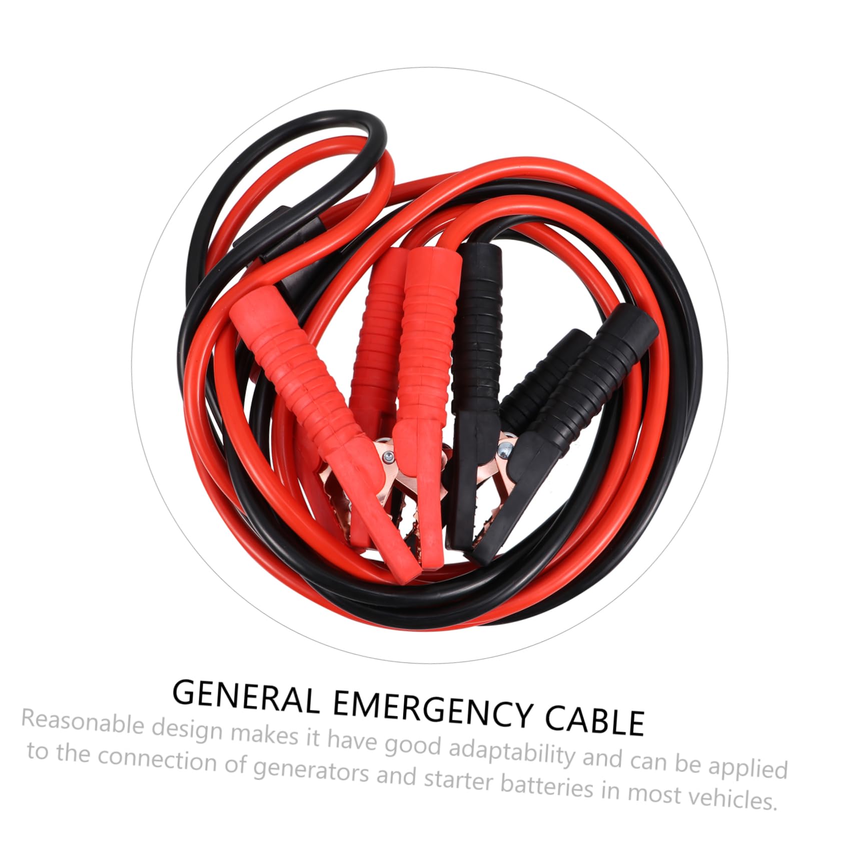 Gatuida Cable de Emergencia para Coche 2000 Pinzas Batería, Cable Arranque Bateria de Cobre-aluminio, Negro, para Camiones y Generadores