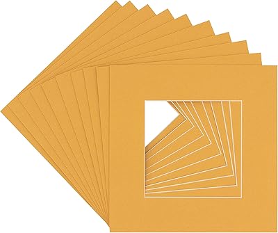 CountryArtHouse Topaz Orange Acid Free 22x22 Square Picture Frame Mat with White Core Bevel Cut for 18x18 Pictures - Fits 22x22 Frame - Pack of 1 Matboard