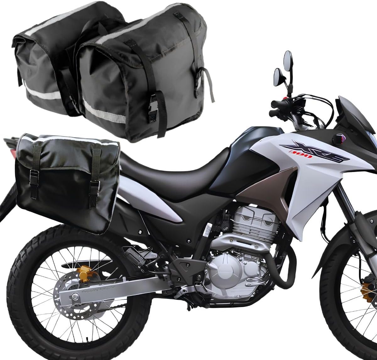 Bolsa Alforge Lateral 60l Novo Para Moto + Capa Chuva Bolsa Alforge Lateral 60l Novo Para Moto + Capa Chuva